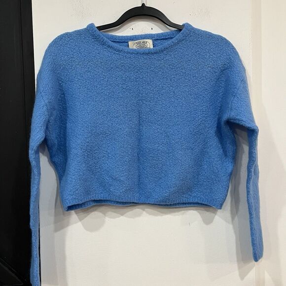 The Able Sweaters - The Able Knitwear Blue Cropped Sweater Wool Mohair